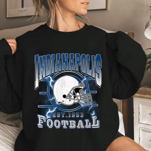 Vintage Bootleg NFL Indianapolis Crewneck Sweatshirt, Football Hoodie, Sunday Helmet, Football Team T-Shirt