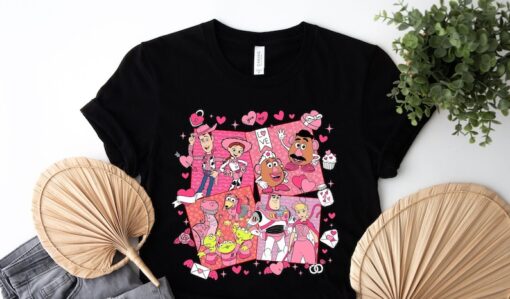 Vintage Toy Story Characters Valentine Day Shirt, Cute Toy Story Couple Shirt, Disney Toy Story Love Shirt