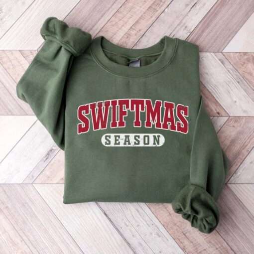 Swiftmas Season Sweatshirt, Vintage Weathered Holiday Christmas Crewneck Sweatshirt, Swiftie Eras Tour Christmas Gift