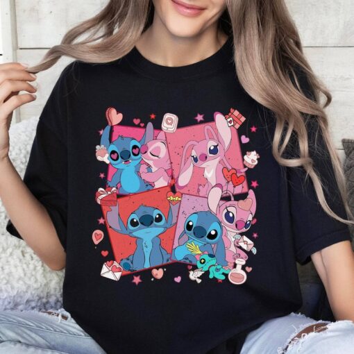 Stitch And Angel Love Shirt, Stitch Cupid Valentine 2024 Shirt, Cupid Shirt, Happy Valentine Day Disneyland Shirt