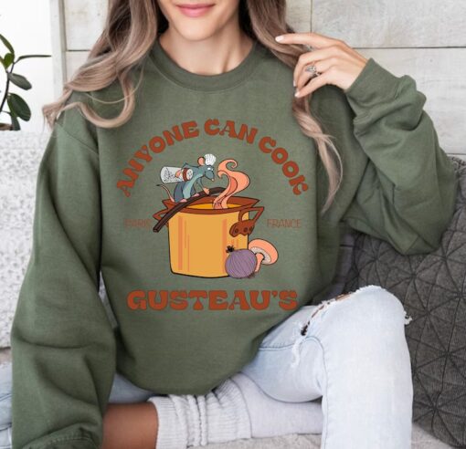 Retro Ratatouille Anyone Can Cook Disney Shirt, Little Chef Remy Sweatshirt, Disneyland Holiday Trip Outfits