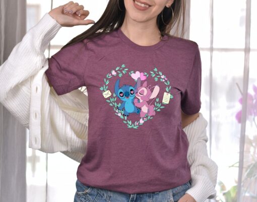 Stitch And Angel Shirt, Disney Valentines Day, Disney Couple Shirt, Disney Love Shirt, Best Couple Gift