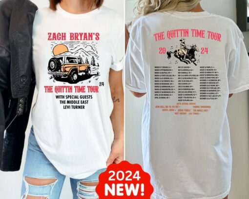 Zach Bryan Quittin Time Tour 2024 F&B Shirt, Vintage Zach Bryan Fan Gift, Country Music Shirt, American Heartbreak Shirt