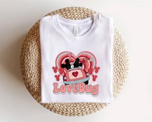 Love Bug Shirt, Mickey And Minnie Shirt, Vintage Car Sweatshirt, Classic Car Shirt, Vintage Car Lover, Valentines Shirt, Valentines Day Gift