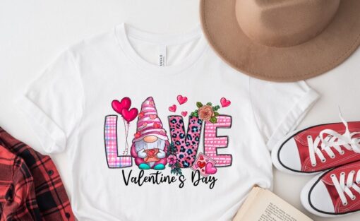 Valentine's Love Gnome Shirt, Gnome Valentines Tee, Cute Gnome Shirt, Valentine's Love Shirt, Cute Valentines Shirt