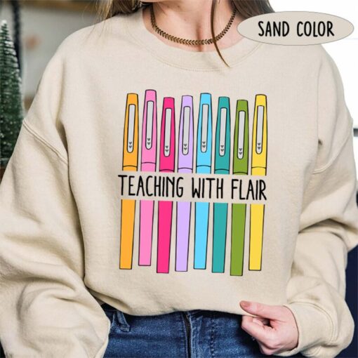 100 days of school, 100th Day Of School Funny Teacher Shirt, Teacher Gift Teaching With Flair Shirt, Teacher Shirt