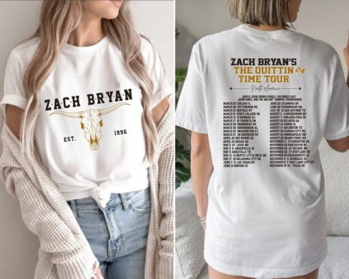 Zach Bryan The Quittin Time 2024 Tour Shirt, Country Music Singer, American Heartbreak Shirt, Western Cowboy Shirt