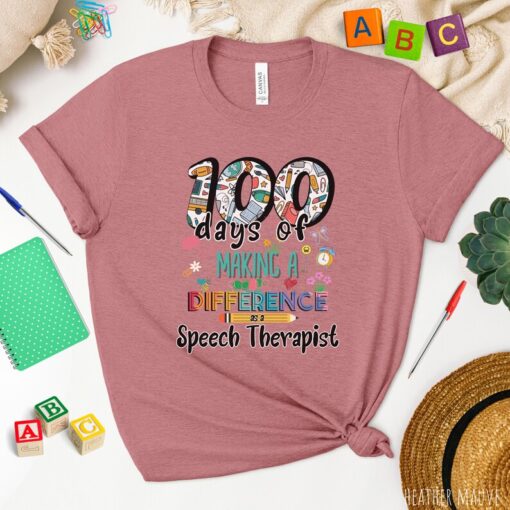 100th Day Of School Shirt,Speech Therapist 100 Days Shirt,100 days of school,Speech Therapist 100th day gift