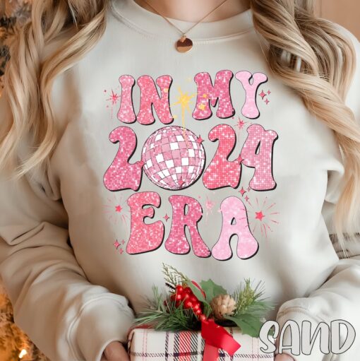 In My 2024 Era Sweatshirt, Glitter Disco Ball New Year Sweatshirt, New Year's Sweatshirt, New Years Era Shirt