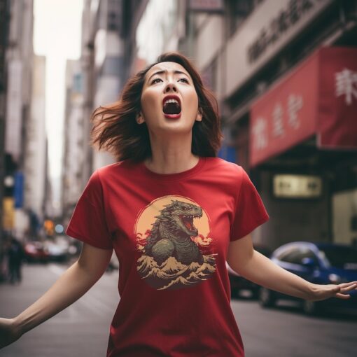 Godzilla Style Monster Japanese Art Style graphic t-shirt, cool gift, mens shirt, womens shirt, godzilla style kaiju