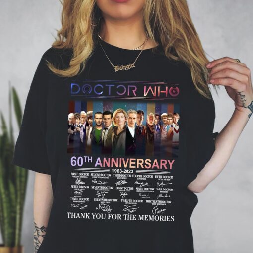 Doctor Who 60th Anniversary 1963 - 2023 Signature Thank You For The Memories T-Shirt, Movie Series Shirt