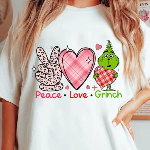 Peace Love Grinch's Valentine Png, Happy Valentine Png, Love Heart Png, Trendy Valentine Png, Valentine's Day Png