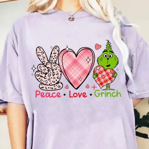 Peace Love Grinch's Valentine Png, Happy Valentine Png, Love Heart Png, Trendy Valentine Png, Valentine's Day Png