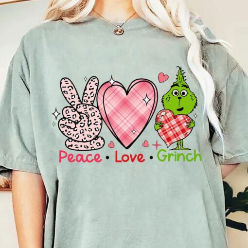 Peace Love Grinch's Valentine Png, Happy Valentine Png, Love Heart Png, Trendy Valentine Png, Valentine's Day Png