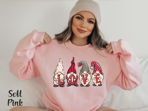 Love Gnomes Valentine Shirt Love Valentine Day Sweatshirt Valentine Love Gnomes Shirt Valentine Gnomes Gift For Valentine Gnomes Sweater