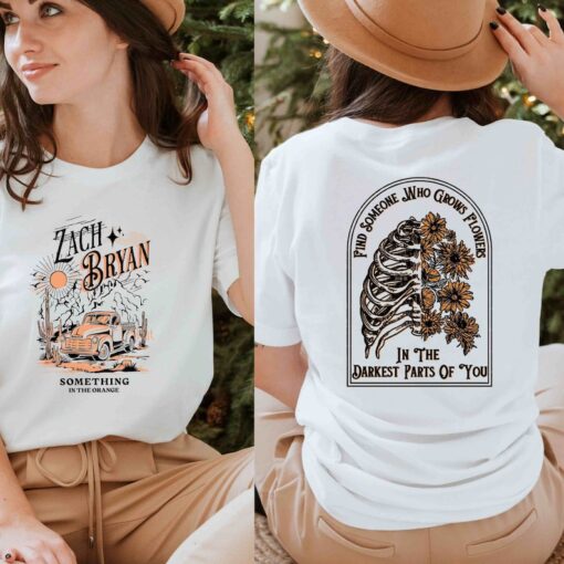 Zach Bryan Country Music Tee - Zach Bryan Something In The Orange Front And Back Shirt - Western Tshirt - American