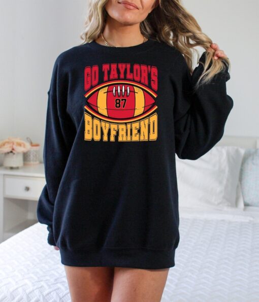 Go Taylor's Boyfriend Shirt, Travis Kelce Sweatshirt, Game Day Hoodie, Funny Football Shirt, Football Fan Gift Tee