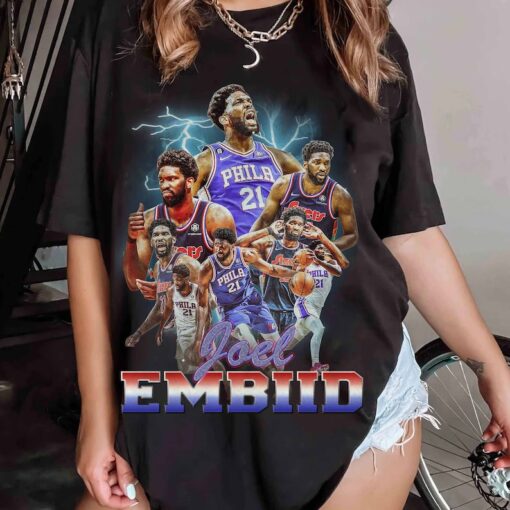 Joel Embiid Vintage Graphic 90s Unisex T-Shirt, Vintage Joel Embiid Graphic 90s T-shirt, Bootleg Rap Tee