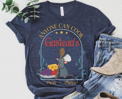 Retro Remy Mouse Chef Anyone Can Cook Gusteau's Shirt, Ratatouille Disney Vintage T-shirt, Funny Disney Gift