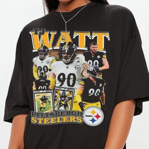 Vintage 90s Graphic Style T. J. Watt T-Shirt, T. J. Watt Tee, Retro T. J. Watt Oversized T-Shirt, Football T-Shirt