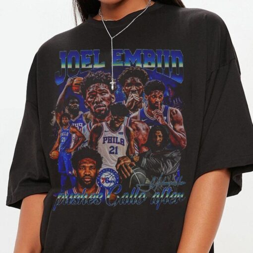 Joel Embiid 90s Style Vintage Bootleg Tee graphic shirt Kansas Basketball Maxey Bootleg Philly Rap The Process