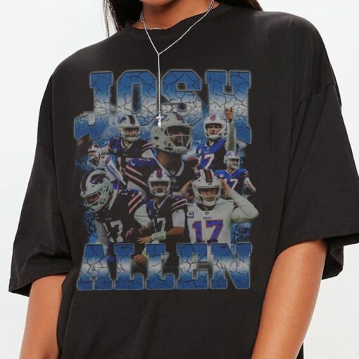 Limited Josh Allen 90s Vintage Bootleg Style Football T-Shirt, Josh Allen Vintage T-Shirt