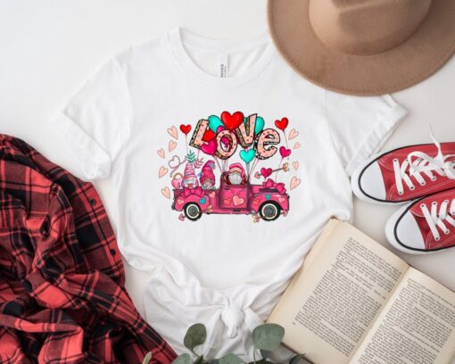 Valentines Gnomes Love Truck Shirt, Gnomes Valentine Truck Shirt, Cute Gnome Couple Shirt, Valentine Gift For Girlfriend, Love Shirt