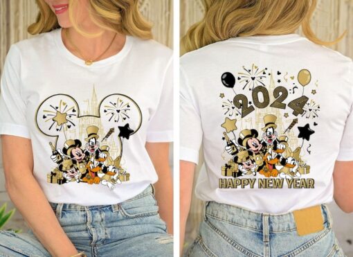 Disney Happy New Year 2024 Shirt, Mickey and Friends New Year Shirt, Disney New Year Trip Shirt