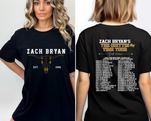 Zach Bryan The Quittin Time 2024 Tour Shirt, Country Music Singer, American Heartbreak Shirt, Western Cowboy Shirt