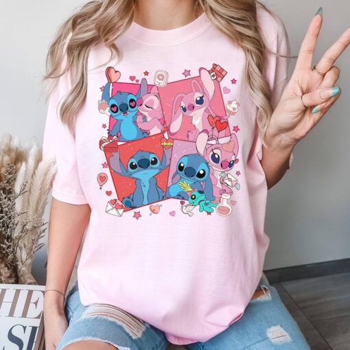 Stitch And Angel Love Shirt, Stitch Cupid Valentine 2024 Shirt, Cupid Shirt, Happy Valentine Day Disneyland Shirt