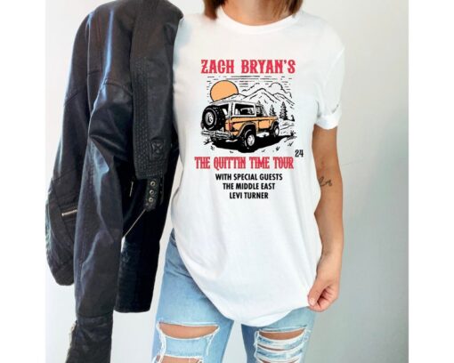 Zach Bryan Quittin Time Tour 2024 F&B Shirt, Vintage Zach Bryan Fan Gift, Country Music Shirt, American Heartbreak Shirt