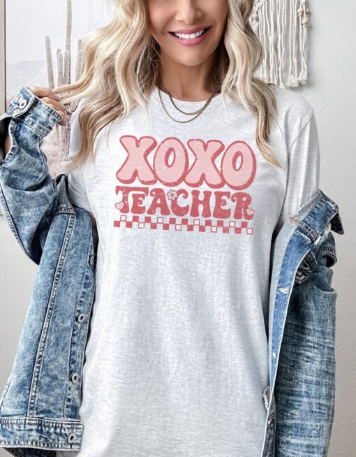 Retro Xoxo Cute Teacher Shirt Valentines Day Shirt Xoxo Valentine Teacher Gift Valentine Teacher Valentine Shirt for Teacher Gift for Her