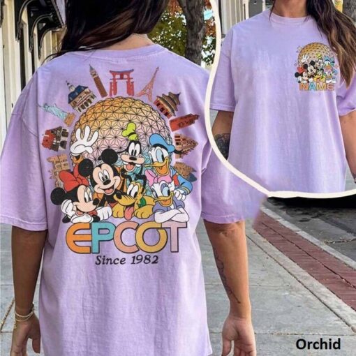 Two-sided Disney Epcot Shirt, Epcot Family Shirts, Disney Shirt, Disney World Shirt, Mickey And Friends Shirt