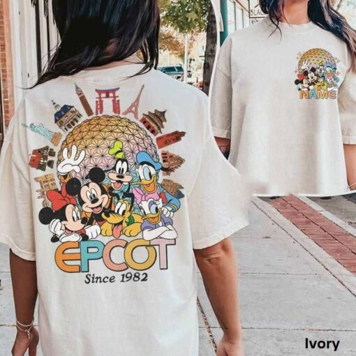 Two-sided Disney Epcot Shirt, Epcot Family Shirts, Disney Shirt, Disney World Shirt, Mickey And Friends Shirt