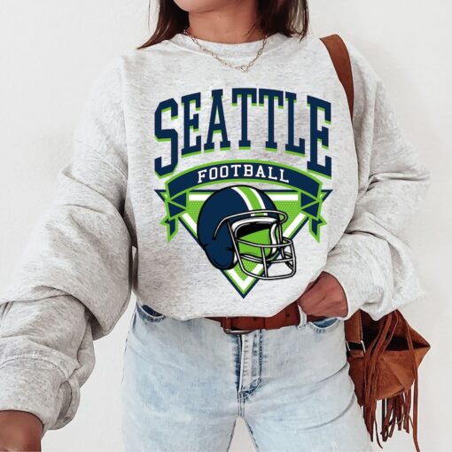 Seattle Football Sweatshirt, Vintage Seattle Crewneck, Retro Seattle Sweatshirt, Seattle Varsity Hoodie