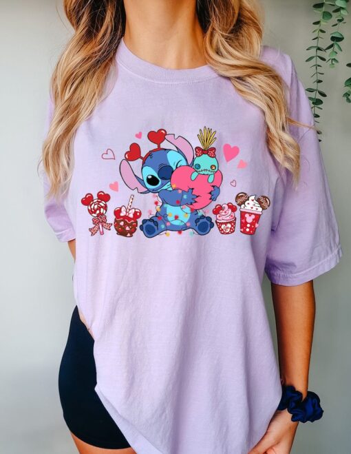 Disney Stitch Snack Valentines Shirt, Stitch Shirt, Disney Valentine's Day Shirt, Stitch Valentine Shirt