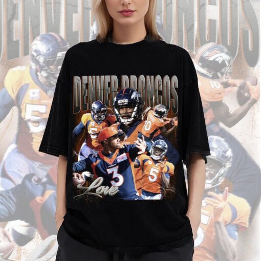 Denver Broncos Vintage Washed T-Shirt,NFLHomage Graphic Unisex T-Shirt,Bootleg Retro 90's Fans Hoodie