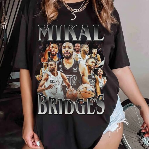 Mikal Bridges Vintage Graphic 90s Unisex T-Shirt, Vintage Mikal Bridges Graphic 90s T-shirt, Classic 90s Graphic Tee