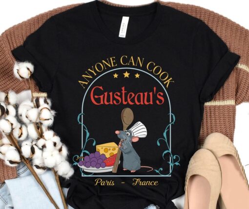 Retro Remy Mouse Chef Anyone Can Cook Gusteau's Shirt, Ratatouille Disney Vintage T-shirt, Funny Disney Gift