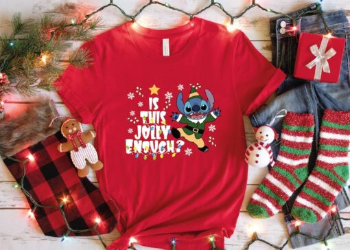 Is This Jolly Enough Disney Shirt, Gift For Christmas, Cute Stitch Shirt, Disney Christmas Vibes, Christmas Theme Stitch Ears, Disney Shirt