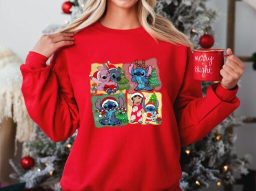 Stitch Christmas Sweatshirt, Retro Stitch Christmas Sweatshirt