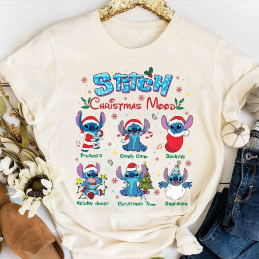 Cute Santa Stitch Christmas Mood Shirt