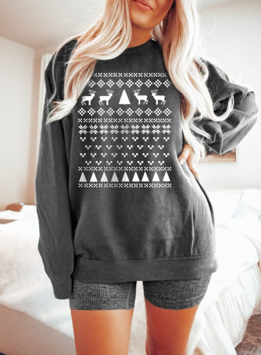 Womens Festive Christmas Sweatshirt, Xmas Reindeer Tee, Reindeer Sweatshirt