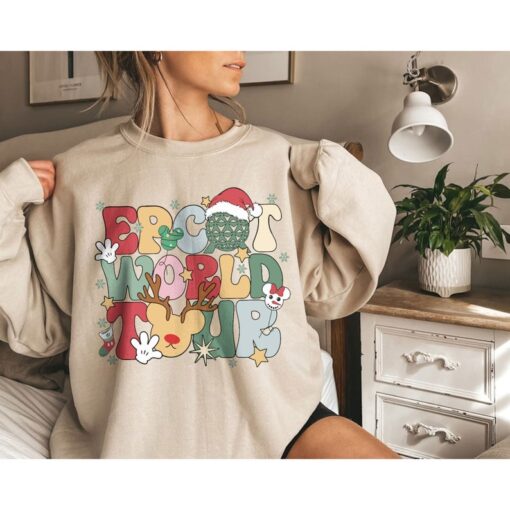 Disney Epcot World Tour Christmas Sweatshirt