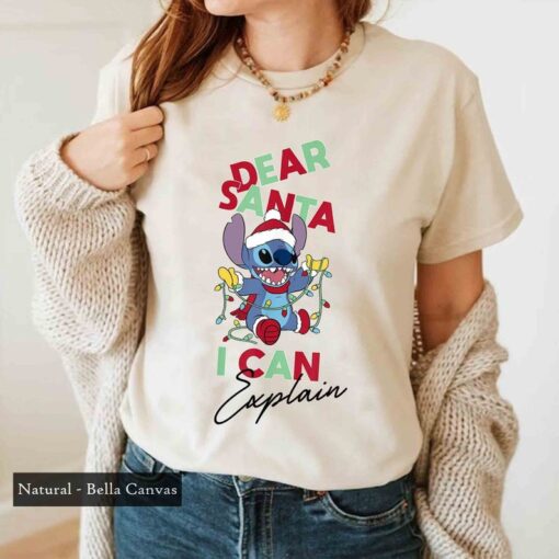 Dear Santa I Can Explain Stitch Shirt, Lilo And Stitch Christmas Shirt