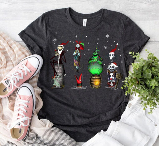 Disney Nightmare Before Christmas The Haunted Mansion Christmas Shirt, Foolish Mortals,Jack Skellington,Sally,Oogie Boogie,Lock Shock Barrel