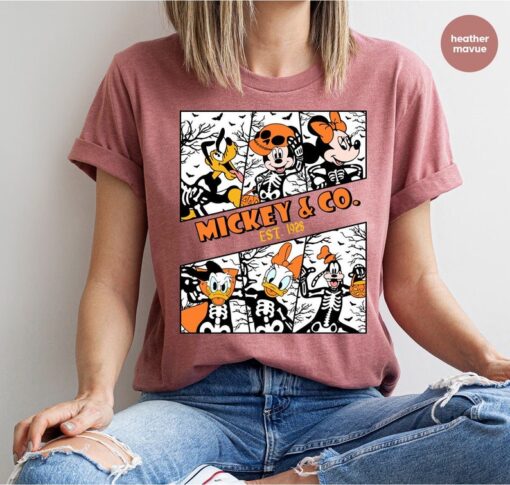 Disney Halloween Gifts, Mickey and Friends Shirts, Skeleton T-Shirt, Kids Spooky Season Clothing, Matching Disney World TShirt, Gift for Her