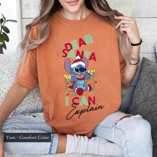 Dear Santa I Can Explain Stitch Shirt, Lilo And Stitch Christmas Shirt