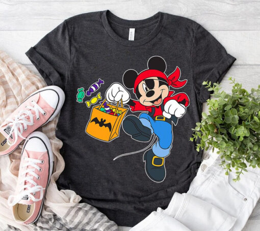 Disney Halloween Mickey Mouse Pirate T-Shirt, Mickey's Not So Scary Shirt, Disneyland Halloween Matching Family Shirts, Halloween Party Gift