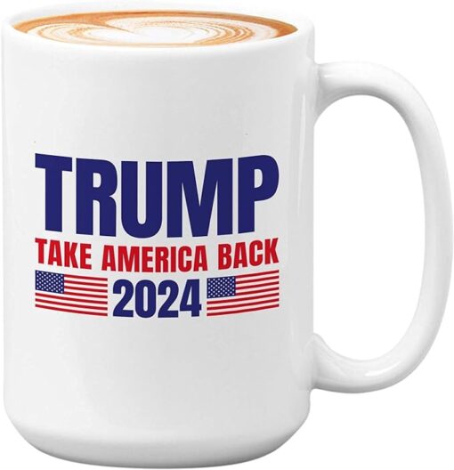 Bubble Hugs Politics Coffee Mug - 2024 Take America Back - Donald Trump Politicians President American USA Republicans